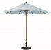 532TK62 - Galtech International - Designer - 9' Round Quad Pulley Umbrella 62: Minerals TK: TeakSunbrella Solid Colors - Quick Ship -