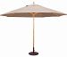 183LW59 - Galtech International - 11' Round Shade with Quad Pulley 59: Antique Beige LW: Light WoodSunbrella Solid Colors - Quick Ship -