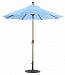 727SR48 - Galtech International - Deluxe Auto Tilt - 7.5' Round Umbrella 48: Air Blue SR: SilverSunbrella Solid Colors - Quick Ship -
