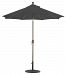 727SR50 - Galtech International - Deluxe Auto Tilt - 7.5' Round Umbrella 50: Black SR: SilverSunbrella Solid Colors - Quick Ship -