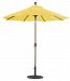 727RC27 - Galtech International - Deluxe Auto Tilt - 7.5' Round Umbrella 27: Lemon Yellow RC: Rib ChampagneSuncrylic - Quick Ship -