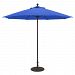 735BK73 - Galtech International - 9' Commercial Octagonal Umbrella 73: True Blue BK: BlackSunbrella Solid Colors - Quick Ship -