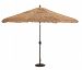 986BK09 - Galtech International - 11' Octagon Umbrella with LED Light 09: Natural Thatch BK: BlackThatch -