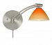 1WW-1743OP-SN-CP - Besa Lighting - Domi - One Light Swing Arm Wall Sconce with Cord and Plug Kit SN: Satin Nickel Cord and Plug FixtureBronze Finish with Bi-Color Orange/Pina Glass - Domi