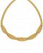 Braided Wheat Link 17" Collar Necklace in 10k Gold