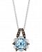 Le Vian Sea Blue Aquamarine (1-1/5 ct. t. w. ) & Diamond (1/5 ct. t. w. ) 18" Pendant Necklace in 14k White Gold