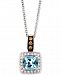 Le Vian Sea Blue Aquamarine (3/4 ct. t. w. ) & Diamond (1/8 ct. t. w. ) 18" Pendant Necklace in 14k White Gold
