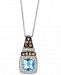 Le Vian Sea Blue Aquamarine (1-1/4 ct. t. w. ) & Diamond (1/3 ct. t. w. ) 18" Pendant Necklace in 14k White Gold