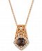 Le Vian Chocolate Quartz (5/8 ct. t. w. ) & Diamond (1/4 ct. t. w. ) 18" Pendant Necklace in 14k Rose Gold