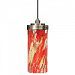 HS170RDSCLEDMPT - LBL Lighting - Max - Monopoint Low-Voltage Pendant SN: Satin Nickel Finish LEDRed Glass - Max