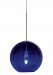 HS348BUSC1B35MPT - LBL Lighting - Bulle - Monopoint Low-Voltage Pendant SN: Satin Nickel Finish Blue Glass - Bulle