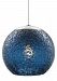HS546BUSC1BMR2 - LBL Lighting - Mini-Rock Candy - Round 2-Circuit Monorail Low-Voltage Pendant SN: Satin Nickel Finish XenonSteel Blue Glass - Mini-Rock Candy