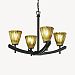 GLA-8590-56-GLDC-NCKL-GU24-DBAL - Justice Design - Archway 4-Light Chandelier GLDC: Gold with Clear Rim Glass Shade Brushed Nickel FinishTulip w/ Rippled Rim - Veneto Luce Collection