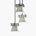 POR-8166-40-WFAL-NCKL-BKCD - Justice Design - Metropolis 1-Light Small Pendant (2 Flat Bars) Waterfall Shade Impression Brushed Nickel FinishSquare Flared - Limoges Collection
