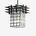 WGL-8167-10-SWCB-CROM-RIGID-GU24 - Justice Design - Metropolis 1-Light Small Pendant (3 Flat Bars) SWCB: Swirl Pattern with Bubble Glass Polished Chrome FinishCylinder w/ Flat Rim - Wire Glass Collection