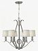 4186BN - Hinkley Lighting - Clara - Six Light Chandelier Brushed Nickel Finish with Etched Opal Glass with White Linen Hardback Shade - Clara