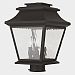 20238-07 - Livex Lighting - Hathaway - Three Light Outdoor Post Lantern Bronze Finish with Clear Water Glass - Hathaway