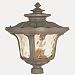 76704-58 - Livex Lighting - Oxford - Four Light Outdoor Post Lantern Imperial Bronze Finish with Light Amber Water Glass - Oxford