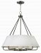 3955BN - Hinkley Lighting - Cole - Five Light Chandelier Brushed Nickel Finish with Etched Opal Glass with White Linen Shade - Cole