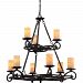 AME5009IB - Quoizel Lighting - Armelle - Nine Light 2-Tier Chandelier Dark Bronze/Antique Gold/Semi Gloss Finish with Butterscotch Onyx Glass - Armelle