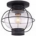 COR1611K - Quoizel Lighting - Cooper - 1 Light Outdoor Flush Mount Mystic Black Finish with Clear Seedy Glass - Cooper