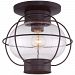 COR1611CU - Quoizel Lighting - Cooper - 1 Light Outdoor Flush Mount Oil-Rubbed Bronze/Copper Finish with Clear Seedy Glass - Cooper