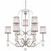 WHI5009IS - Quoizel Lighting - Whitney Chandelier 9 Light White Sheer Imperial Silver Finish with White Sheer Shade with Clear Crystal - Whitney