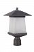 Z2015-14-NRG - Craftmade Lighting - Terrace - One Light Outdoor Post Lantern Textured Black/Whiskey Barrel Finish with White Frosted Glass with Crystal - Terrace