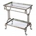 24463 - Uttermost - Acasia - 33 inch Tea Cart Metallic Silver Leaf Finish with Clear Glass - Acasia