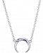 Unwritten Crescent Horn 18" Pendant Necklace in Sterling Silver