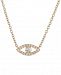 Unwritten Cubic Zirconia Evil Eye 18" Pendant Necklace in Gold-Flashed Sterling Silver