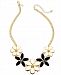 I. n. c. Gold-Tone Stone Flower Statement Necklace, 19" + 3" extender, Created for Macy's
