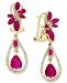 Effy Certified Ruby (4-1/2 ct. t. w. ) & Diamond (5/8 ct. t. w. ) Drop Earrings in 14k Gold