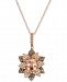 Morganite (1 ct. t. w. ) & Diamond (1/2 ct. t. w. ) Blooming Flower 18" Pendant Necklace in 14k Rose Gold