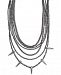 King Baby Women's Hematite Multi-Strand Spike 18" Statement Necklace in Sterling Silver