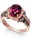 Le Vian Raspberry Rhodolite Garnet, Chocolate and White Diamond Oval Ring (2-3/4 ct. t. w. ) in 14k Strawberry Rose Gold