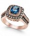 Le Vian Chocolatier London Blue Topaz (1 ct. t. w. ) and Diamond (3/4 ct. t. w. ) Ring in 14k Rose Gold