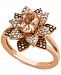 Morganite (1 ct. t. w. ) & Diamond (1/2 ct. t. w. ) Blossoming Flower Ring in 14k Rose Gold