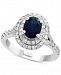 Effy Sapphire (1-3/8 ct. t. w. ) & Diamond (3/4 ct. t. w. ) Halo Ring in 14k White Gold