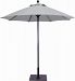 725BK39 - Galtech International - Manual Lift - 7.5' Round Umbrella 39: Stone Gray BK: BlackSuncrylic - Quick Ship -