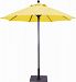 725W77 - Galtech International - Manual Lift - 7.5' Round Umbrella 77: Sunflower Yellow W: WhiteSunbrella Solid Colors - Quick Ship -