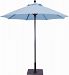 725W48 - Galtech International - Manual Lift - 7.5' Round Umbrella 48: Air Blue W: WhiteSunbrella Solid Colors - Quick Ship -