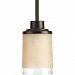 P5147-20 - Progress Lighting - Alexa Mini-Pendant 1 Light Antique Bronze Finish with Etched Umber Linen Glass - Alexa