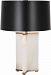 1514B - Robert Abbey Lighting - Fineas - 10 Inch One Light Table Lamp Alabaster/Aged Brass Finish with Black Hardback Shade - Fineas