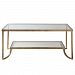 24540 - Uttermost - Katina - 46.63 inch Coffee Table Antique Gold Leaf Finish with Clear Tempered Glass - Katina