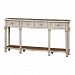 24583 - Uttermost - Gaultier - 71 Console Table Light Distressed Off White/Woodgrain/Warm Walnut Stained Pine Finish - Gaultier