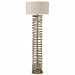 28073 - Uttermost - Amarey - 1 Light Floor Lamp Antiqued Silver Champagne Finish with Oatmeal Linen Fabric Shade - Amarey
