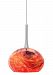 HS371RDSCLEDS830MPT - LBL Lighting - Neptune I - 5 6W 1 LED Monopoint Jack Low-Voltage Pendant Red Glass Satin Nickel Finish - Neptune I