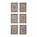 163520S - GUILD MASTER - Coral Studies - 22 Wall Art (Set of 6) Hand-Painted/Cappuccino Foam Finish - Coral Studies