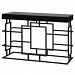 24643 - Uttermost - Andy - 52 inch Console Table Worn Black Iron Finish with Beveled Black Glass - Andy